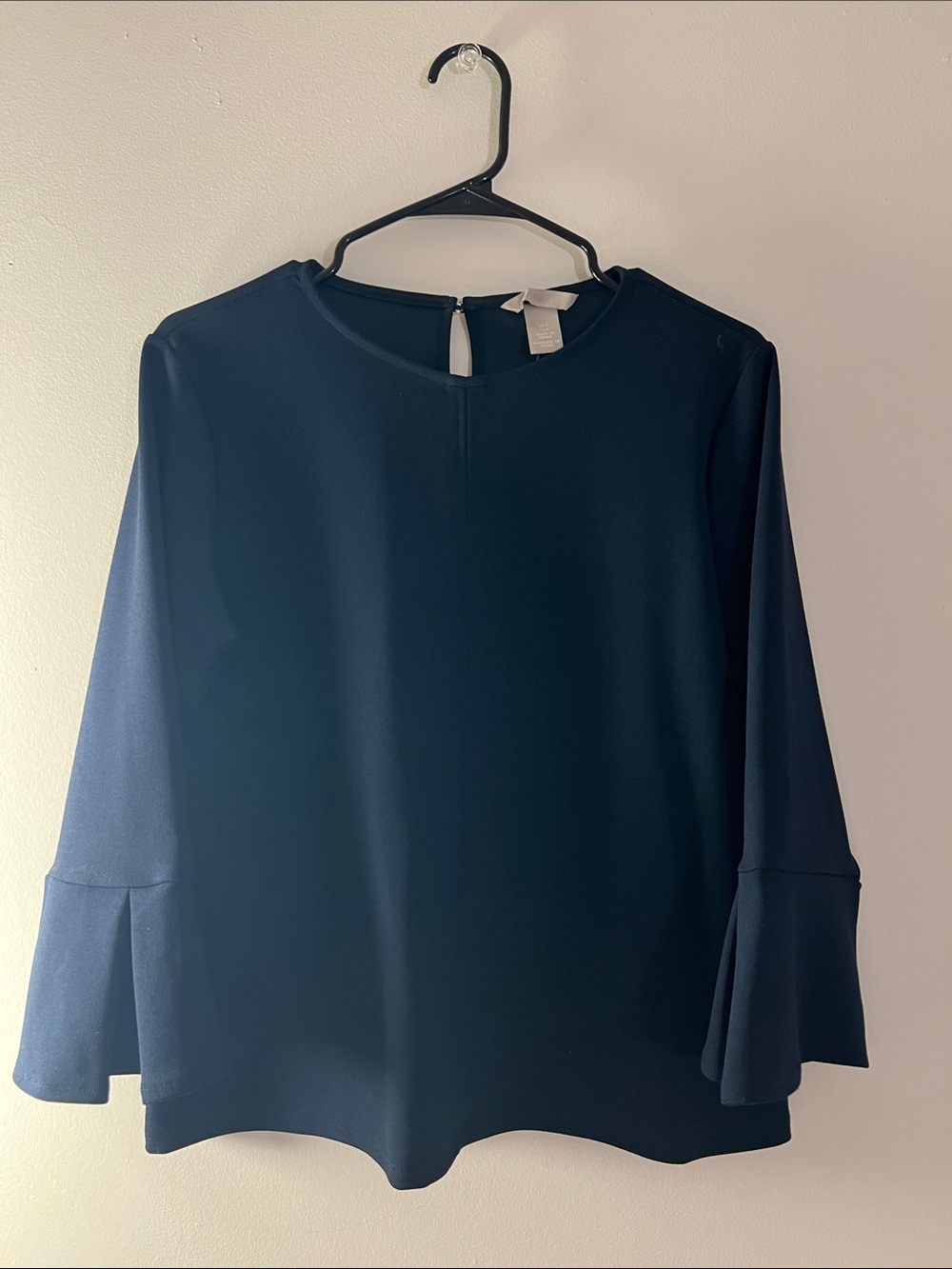 H&M Classic Women's Navy Bell-Sleeve Blouse